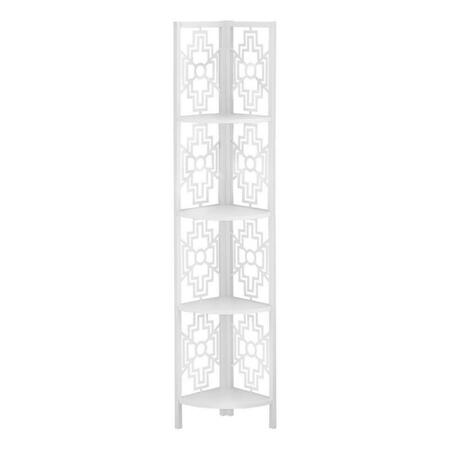 GFANCY FIXTURES 15.5 x 11 x 61.5 in. White Metal Corner Etagere Bookcase GF3094507